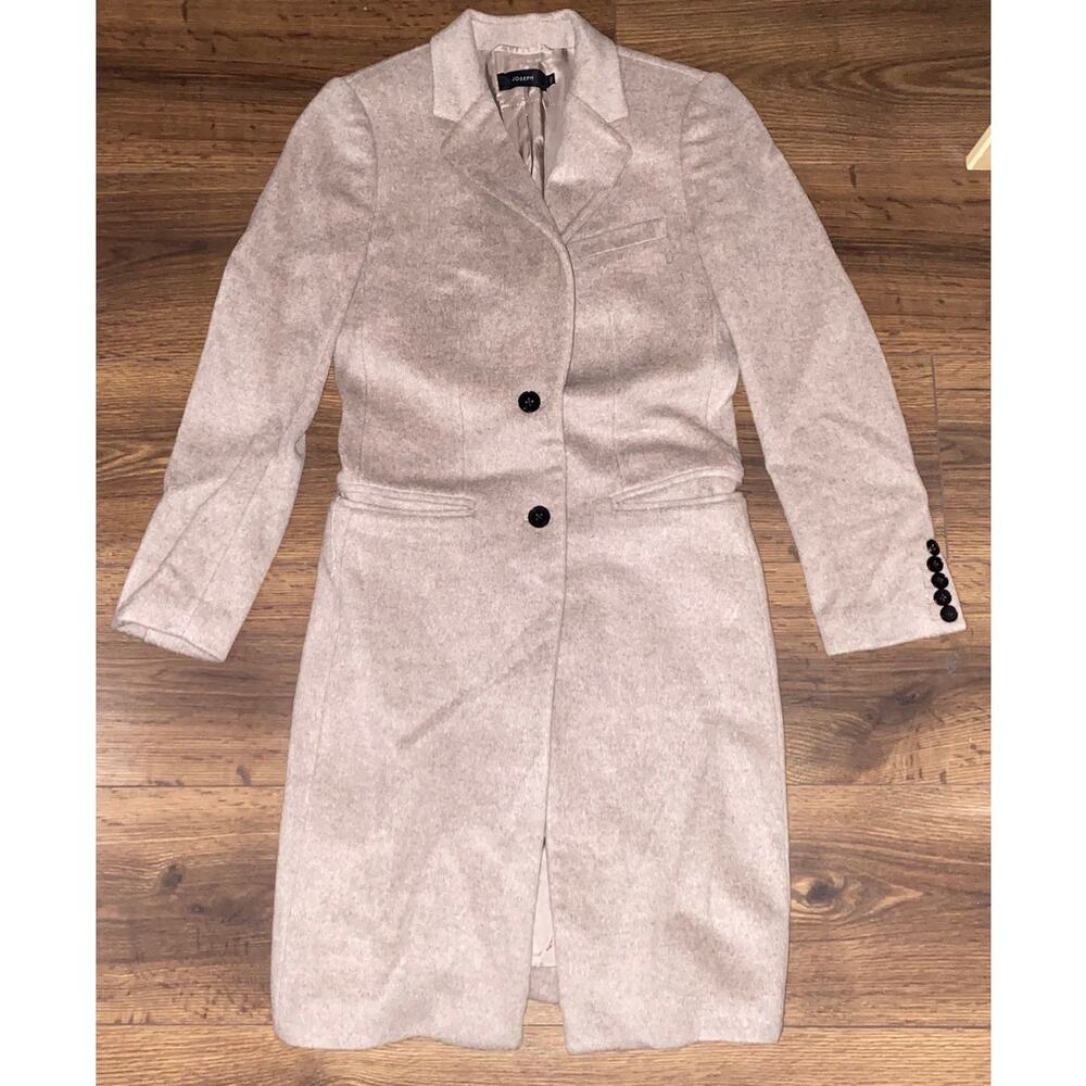 EUC Joseph Wool Cashmere Coat XS 0/2 Longline Tailored Minimalist Gray Jacket